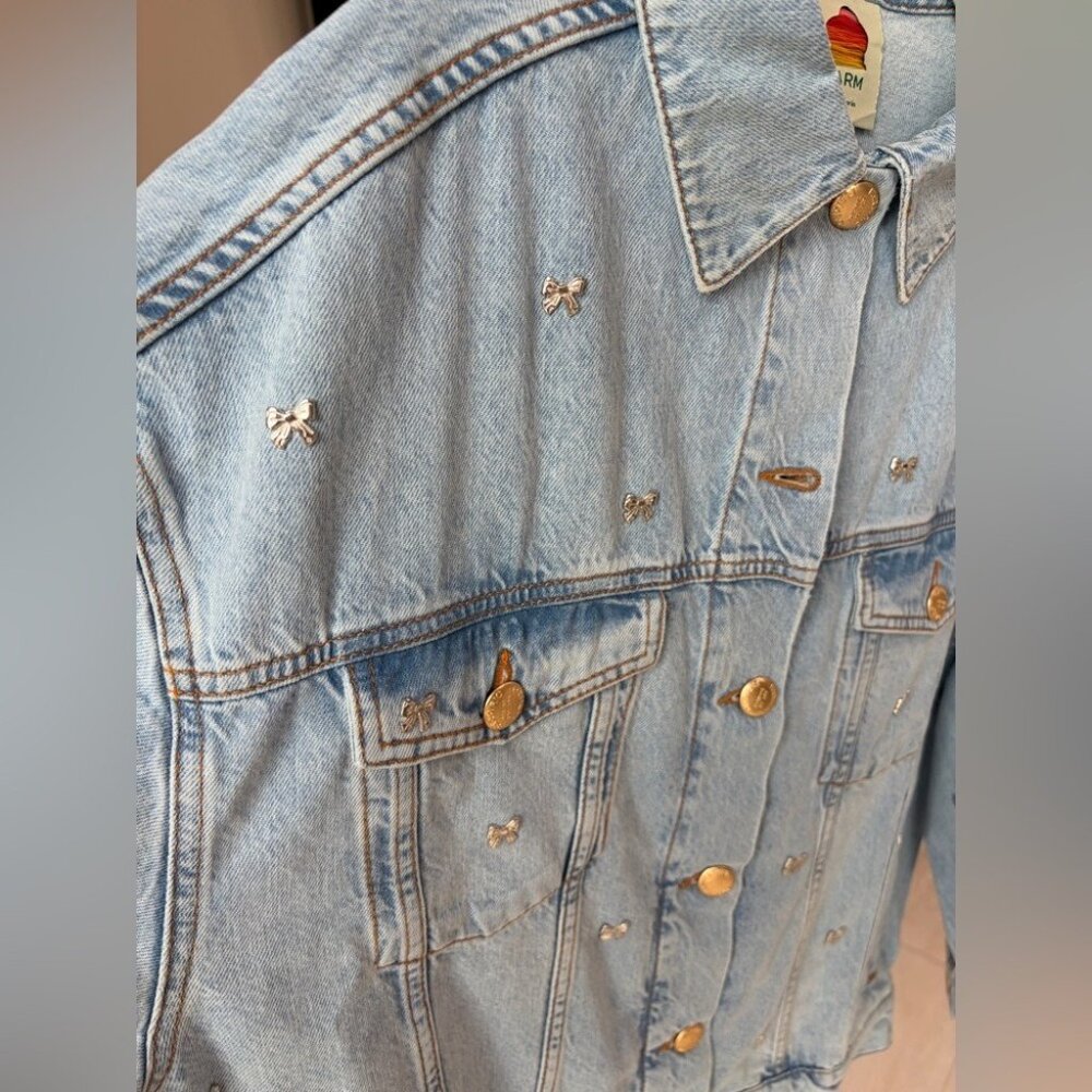 FARM Rio Bow Embroidery jacket in Denim DT - Picture 8 of 14